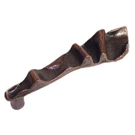 Emenee OR204-ACO Premier Collection Rippled Handle 4 inch x 3/4 inch in Antique Matte Copper Charisma Series